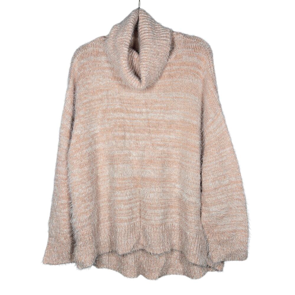 Show Me Your Mumu Sweater Womens Large Pink Fatima Fuzzy Turtleneck Pullover‎